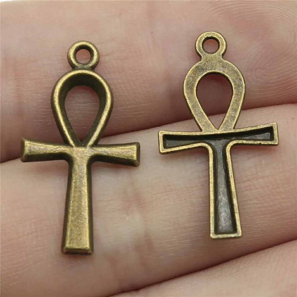 20 шт шарма Ankh крест Винтаж Крест Подвески для изготовления ювелирных изделий