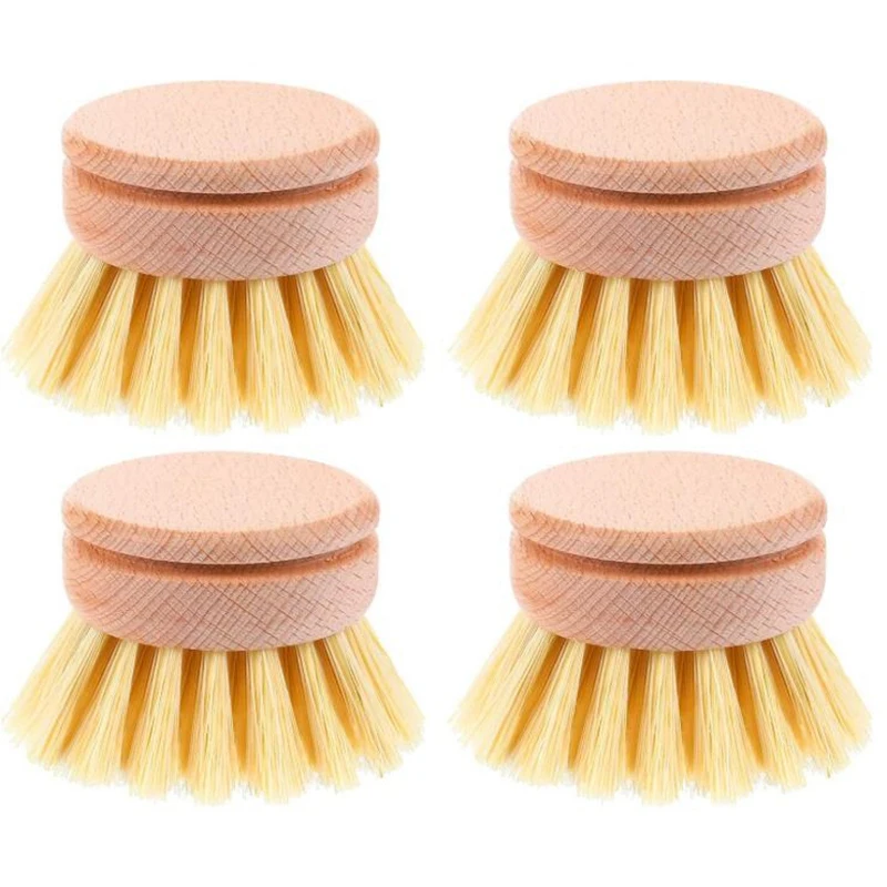 

4 Pieces Replacement Brush Head Kitchen Brush Head Hand Dish Washing Brush for Kitchen Room Cleaning Supplies
