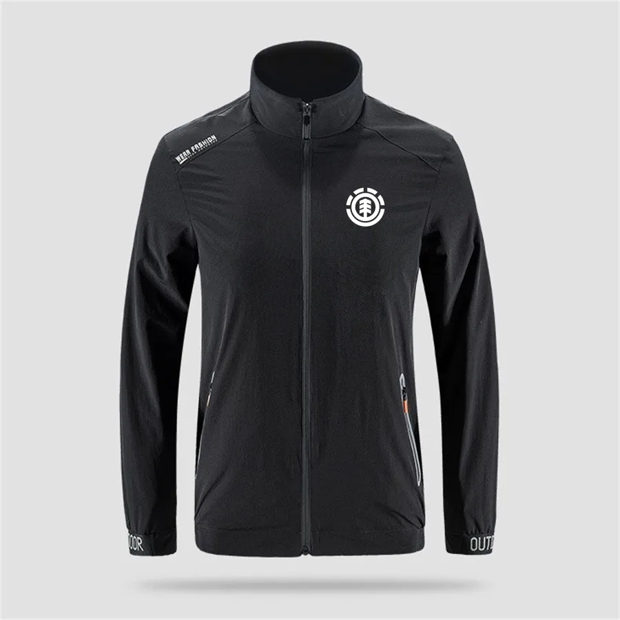 

Element White logo Slim sport jacket men's street windbreaker zipper thin jacket men's casual Front printing jacket Asian size
