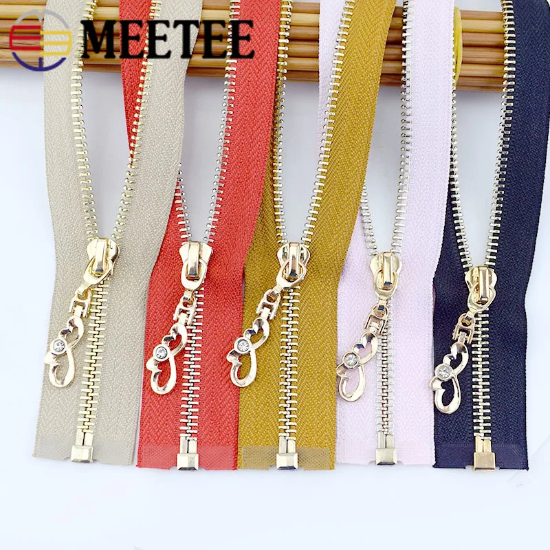 Meetee 120 см 5# двойной ползунок открытый конец металлическая молния пистолет черные зубы DIY швейная куртка пальто Аксессуары 13 цветов