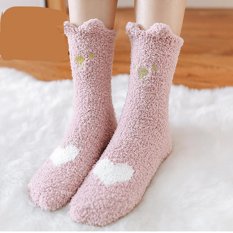 

1 пара, женские зимние носки из кораллового бархата