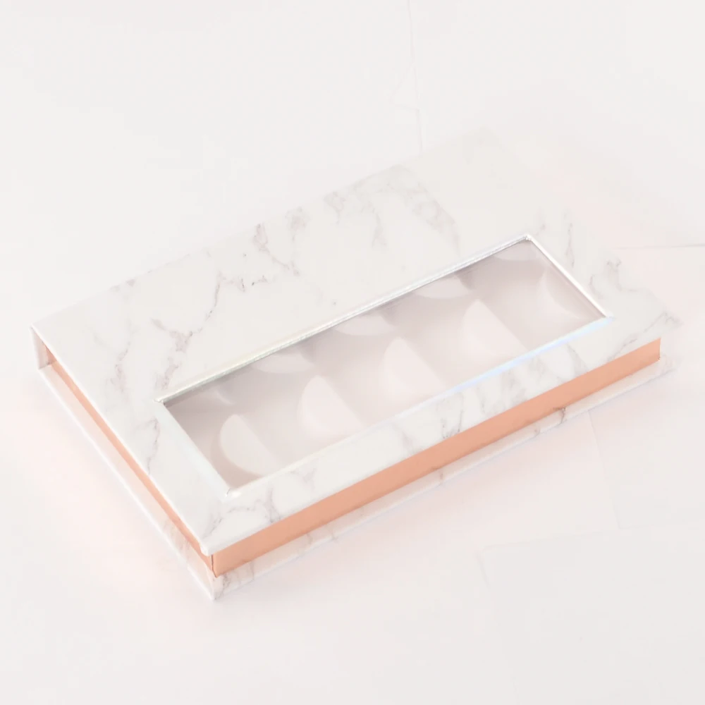 

10/Pack Wholesale 5pairs Eyelash Packaging Box Lash Book Package 25mm Mink Eyelashes Marble Storage Boxes Case Makeup Vendors