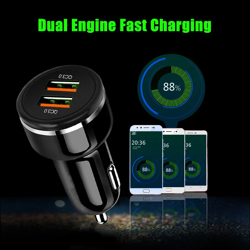 Car Phone Charger Dual USB with AIpower Seven Protection Function Fast Charge OD889 | Электроника