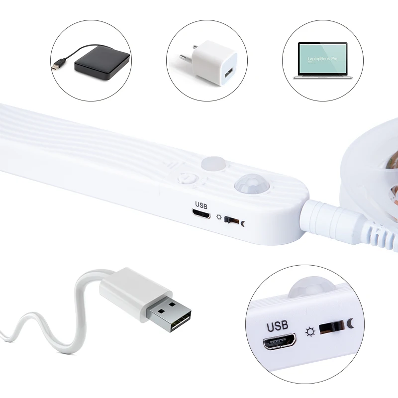 5 в 2835 водонепроницаемый PIR датчик движения светодиодная полоса кровать шкаф