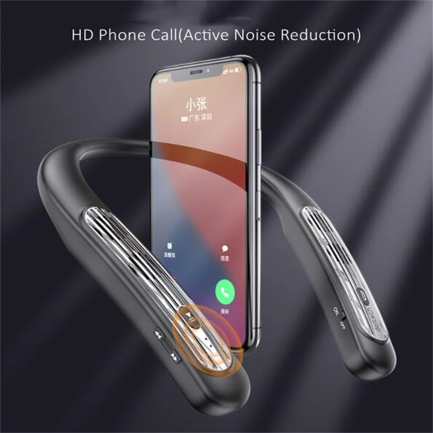 neck mounted bluetooth speaker hifi waterproof wearable bluetooth neckband gaming surround sound bar stereo music box outdoor free global shipping