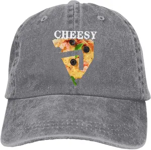 Cheesy Pizza Sports Denim Cap Adjustable Unisex Plain Baseball Cowboy Snapback Hat