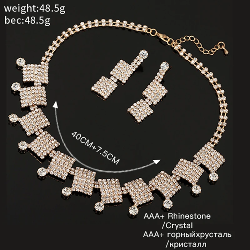 Набор женских ювелирных украшений YFJEWE, золотого цвета, с австрийским кристаллом, ожерелье, серьги, N328