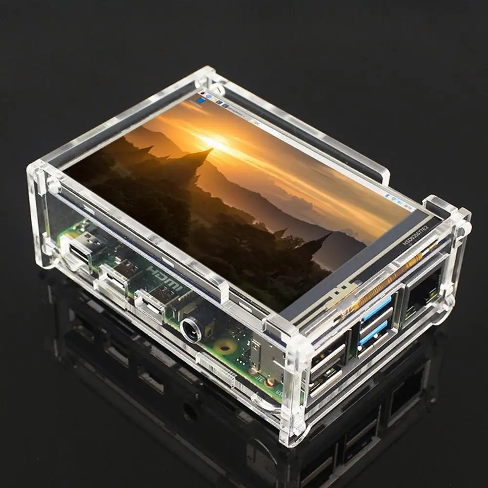 Для Raspberry Pi 4 Model B 3 5-дюймовый сенсорный ЖК-дисплей + стилус акриловый прозрачный