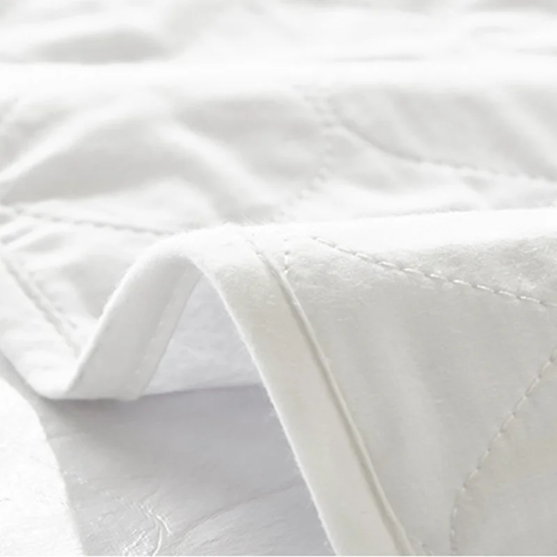 Хлопковый водонепроницаемый чехол для матраса однотонный белый дышащий