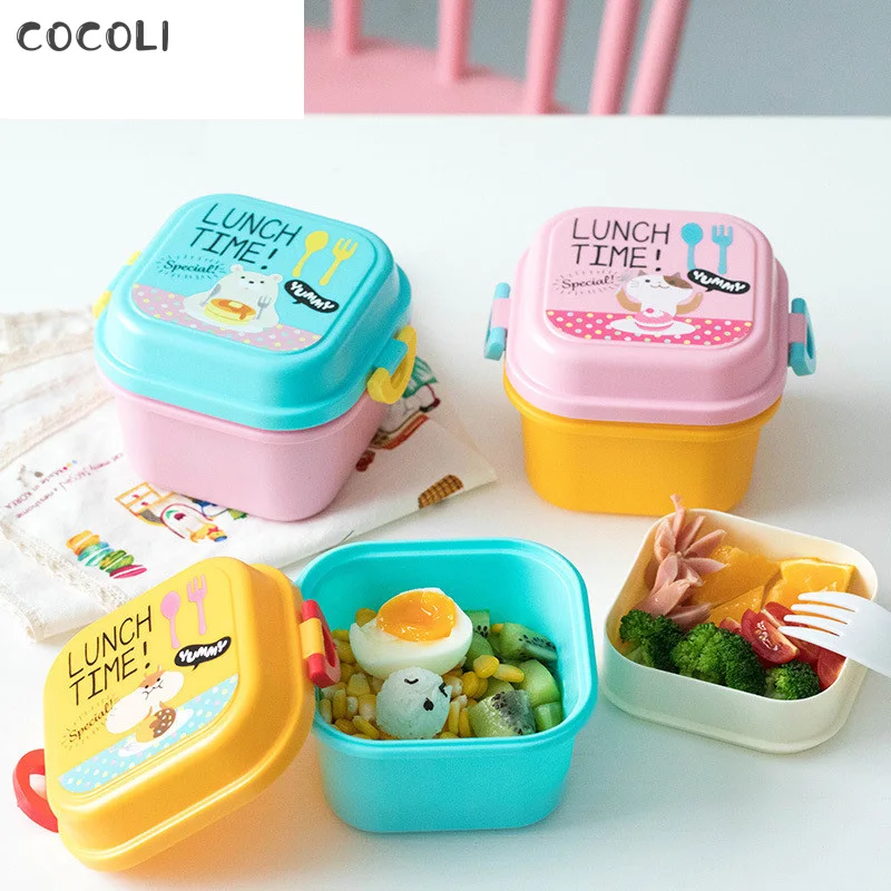 Мультфильм Ланч-бокс микроволновая печь Lancheira Comida закуски Bento коробки для детей контейнер для еды столовая посуда детский Пикник школьный Ланчбокс