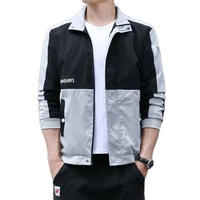 spring new coat mens casual stand up collar cargo jacket korean fashion coat mens fashionable zipper door pocket decoration
