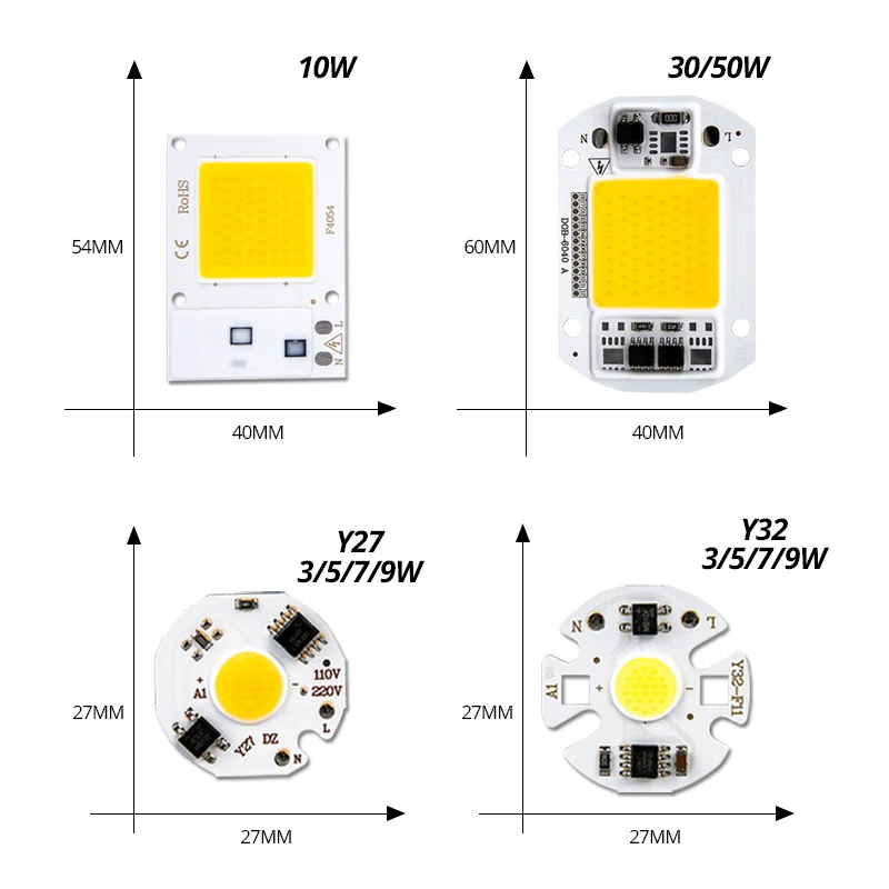 Интегрированная Светодиодная лампа с монолитным блоком светодиодов 3 Вт 5 7 9 10 20 110
