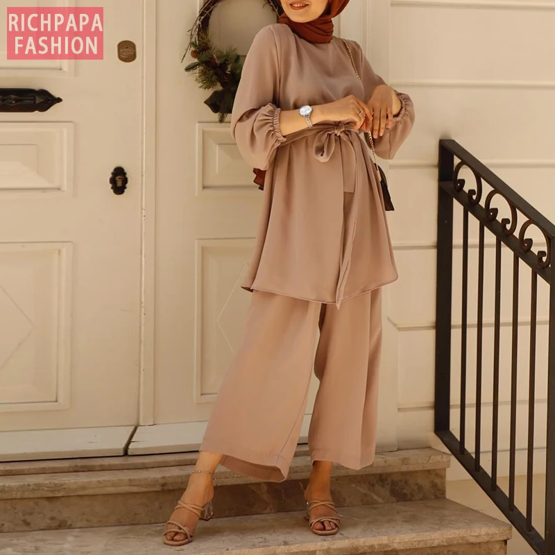 Eid Mubarek женская одежда из двух частей турецкий хиджаб платье Caftan caftans