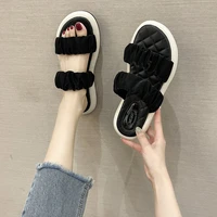 ladies sandals and slippers 2021 summer new soft soled solid color all match comfortable open toed sandals casual platform shoes