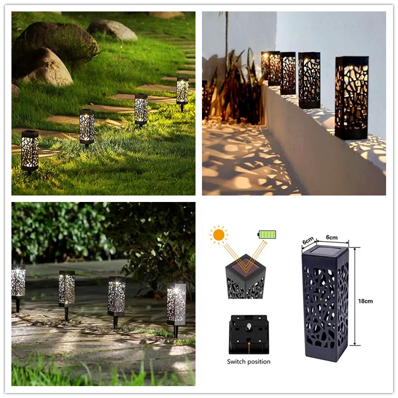 

1-12PCS Solar Lights Outdoor LED Solar Garden Pathway Light Warm White/Multiple Landscape Light for Lawn/Patio/Yard/Walkway