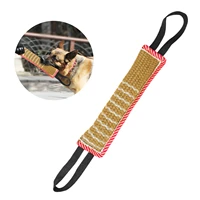 1pc dog bite tug toy jute k9 tug toy with two handles for adult dogs puppies teeth healthy for dogs pet training play throw