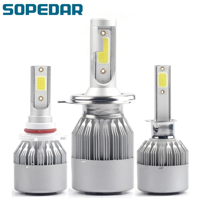 SOPEDAR Универсальный светодиодный автомобильный налобный фонарь 2 шт. 6000K H1 H3 H4 H7 H8 H11