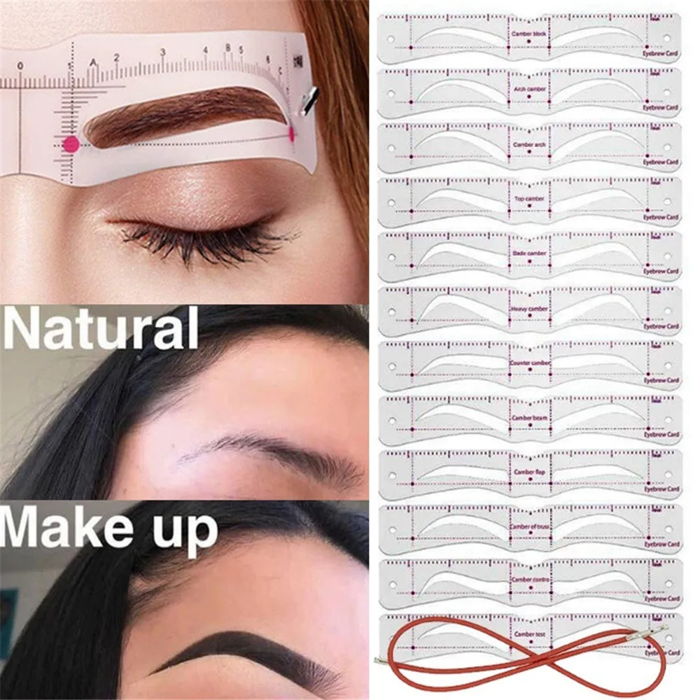 12 шт./компл. женский набор для бровей DIY Руководство по рисованию Стайлинг