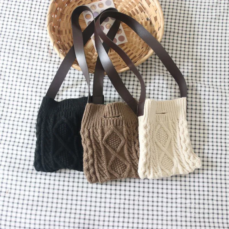 

Knit Cotton Solid Messenger Shoulder Bag 2020 New Bag Female Mini Children Coin Purse Fashion Bag