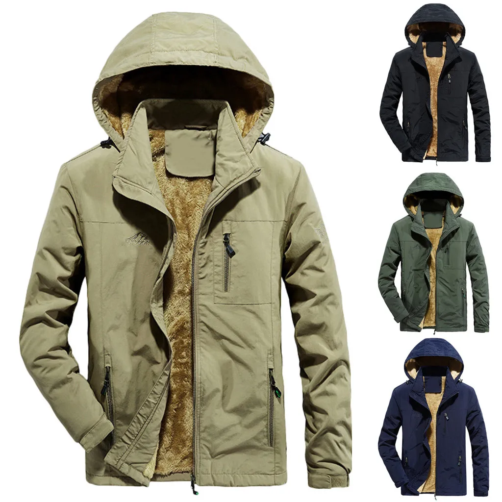 Мужская куртка с капюшоном SAGACE повседневная однотонная в армейском стиле осень