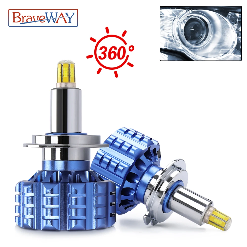 BraveWAY ближнего и дальнего света Bi светодиодный объектив H1 H3 H7 H11 HB3/9005 HB4/9006 фар Canbus