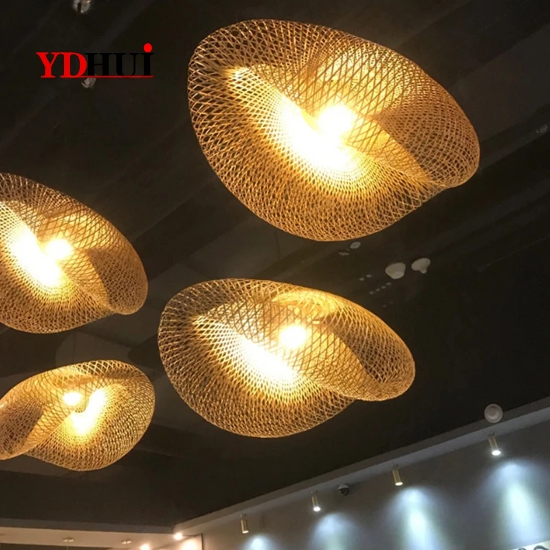 Бамбуковая люстра лампа для чайного домика дзен Новый китайский стиль жилых и