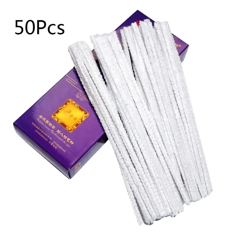 

50Pcs/Box Smoking Pipe Cleaners Blend Cotton Rods Tobacco Smoke Mouthpiece Convenient Disposable Cleaning Tool Accessory