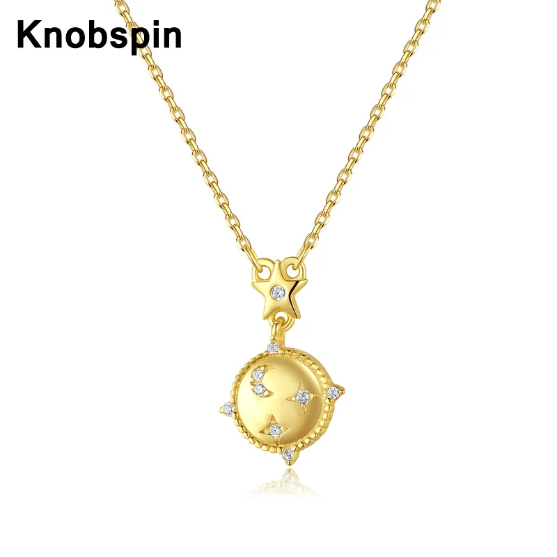 

Knobspin 100% 925 стерлингового серебра 2021 новый роскошный Planet с высоким содержанием углерода алмаз очарование для женщин ожерелье ювелирные укра...