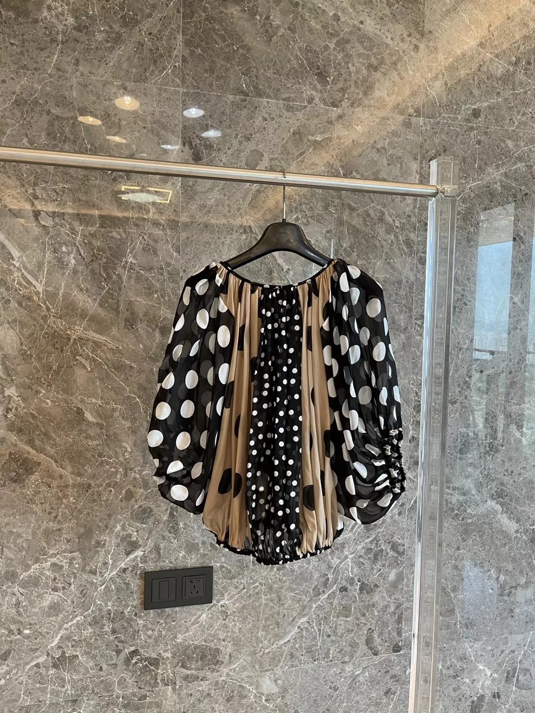 

2021 women blouse silk women's blouse tops polka dot printed dress