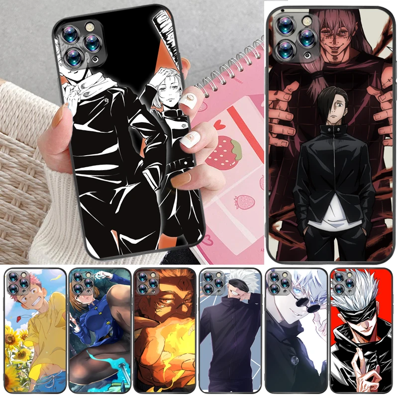 

Jujutsu Kaisen Satoru Gojo Sukuna Yuji Itadori Fushiguro Megumi Phone Case For iPhone XR XS Max Carcasa Back Cover Coque Funda