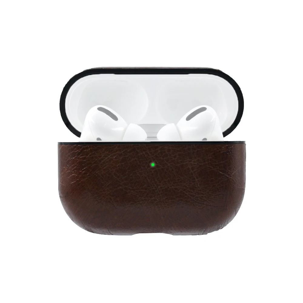Dark brown Из искусственной кожи чехол для AirPods Pro Чехол Coque Earpods чехол для Airpod Pro Чехол для Apple Air Pods Pro Earbud зарядная коробка - Цвет: Dark brown