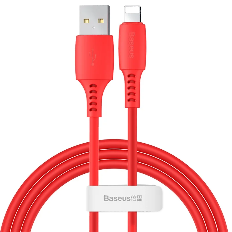 Baseus USB кабель для iPhone xr 2.4A кабель передачи данных для быстрой зарядки для iPhone XS Max 8 Plus 7 6 5S зарядное устройство for iPhone Pro Pro Max 11 быстрая зарядка зарядный USB кабель провод шнур зарядка для - Цвет: Red