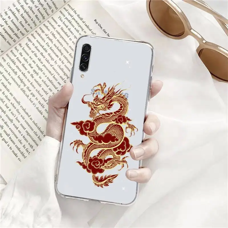 

Fashion Dragon Pattern Phone Case Transparent for Samsung A71 S9 10 20 HUAWEI p30 40 honor 10i 8x xiaomi note 8 Pro 10t 11
