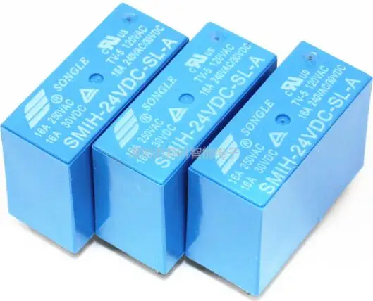 10 шт./лот Новое реле мощности Φ 5V 12V 24V SMIH 24VDC SL A 16A 8PIN нормально открытое |