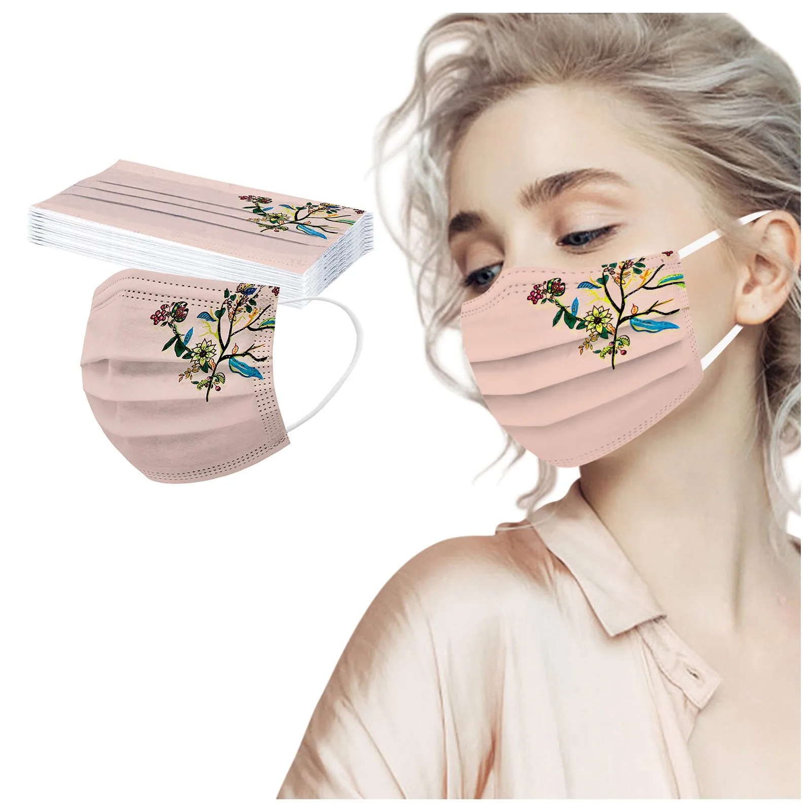 Маска одноразовая трехслойная с петлями для ушей 10 шт.|Аксессуары костюмов| |