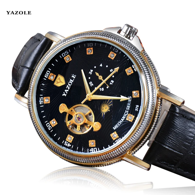 

Automatic Watch 2019 New Mens Watches Top Brand Luxury Yazole Men Watches Fashion Unique Dress Designer Skeleton Watch
