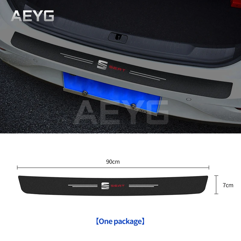 Защитные наклейки для заднего бампера автомобиля из углеродного волокна SEAT Leon