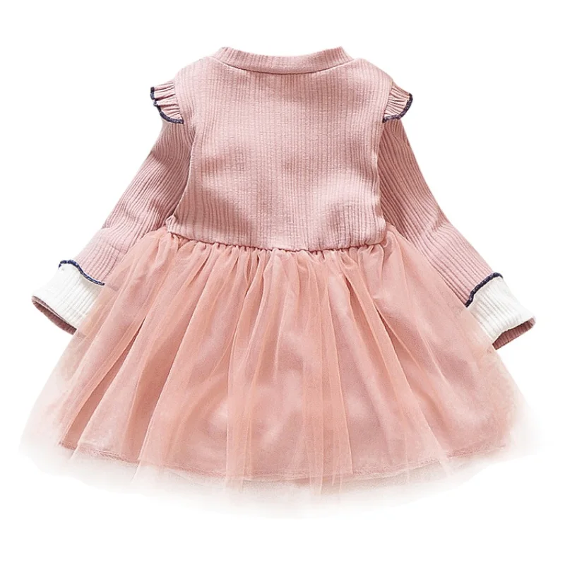 Повседневное платье для девочек на весну и осень детские платья из мягкого