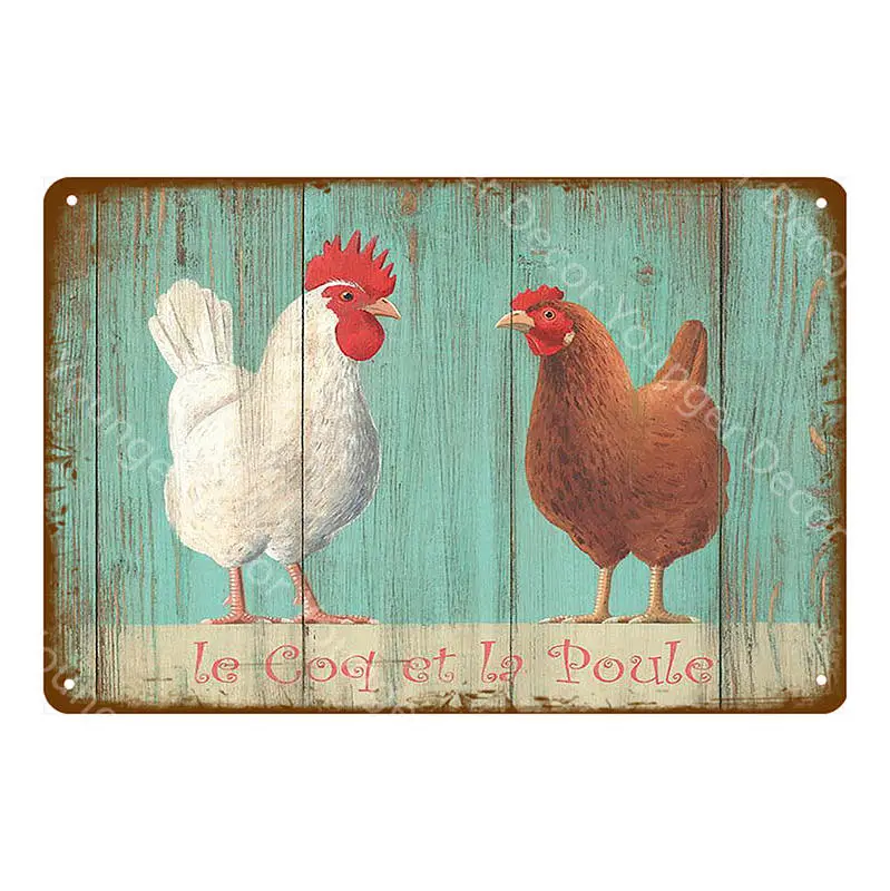 YD7889BI Fresh Eggs Black Grouse Metal Signs Beef Cow Chicken Meat Collection Poster Vintage Wall Painting Craft Farm House Decor YI-164 - Цвет: YD7889BI