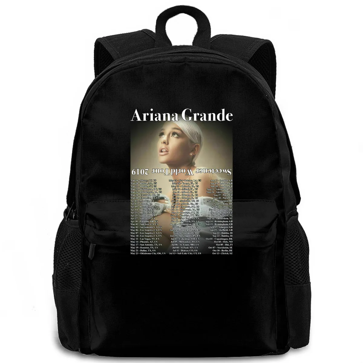 

Рюкзак Ariana Grande Sweetener World Tour с новым турниром, свободный черный мужской и женский портфель для ноутбука, для путешествий, школы, для взрослых
