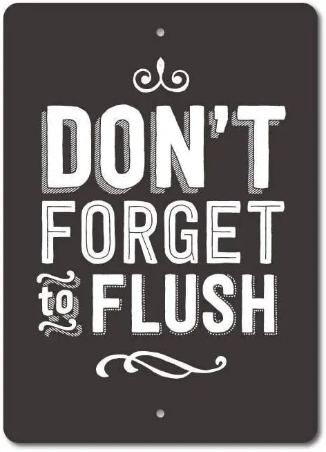 

BGOJM Flush Sign, Funny Bathroom Sign, Don't Forget to Flush Sign, Bathroom Decor, Toilet Sign, Funny Toilet Decor