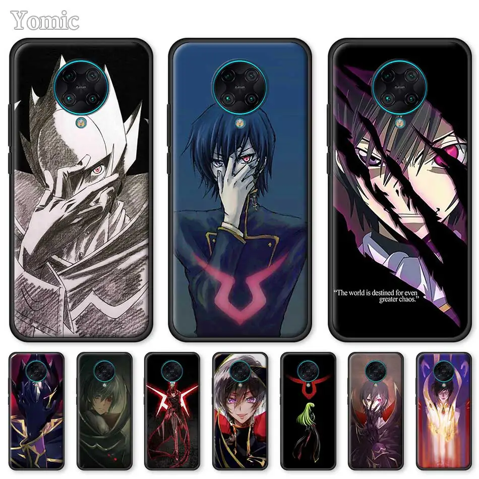 

Yomic Phone Bags Case For Xiaomi Redmi Note 9S 8T 8 7 8A 7A 9 K30 K20 Pro 6 6A Silicone Black Soft Shell Cover Code Geass Anime