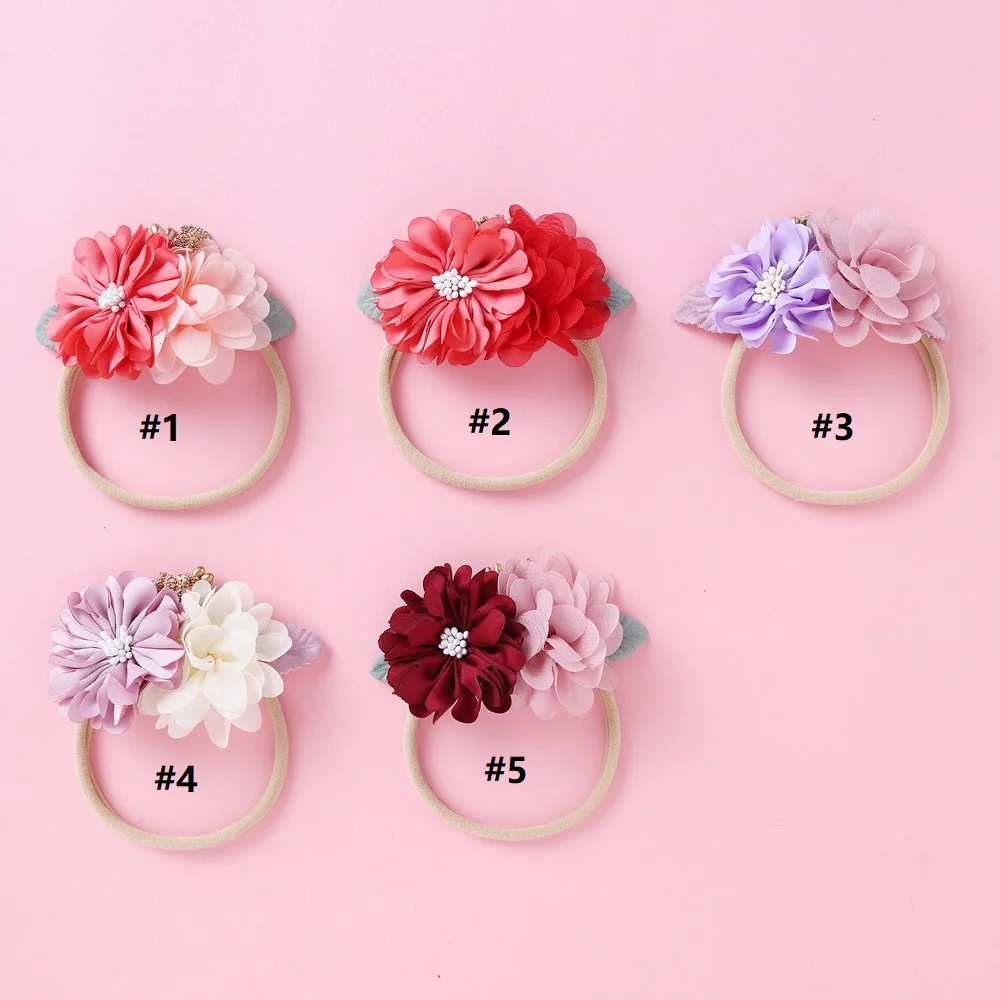 

Warmom Baby Headband Flower Haarband Baby Girl Headbands Newborn Hair Accessories Elastic Nylon Baby Hair Band Kids Turban