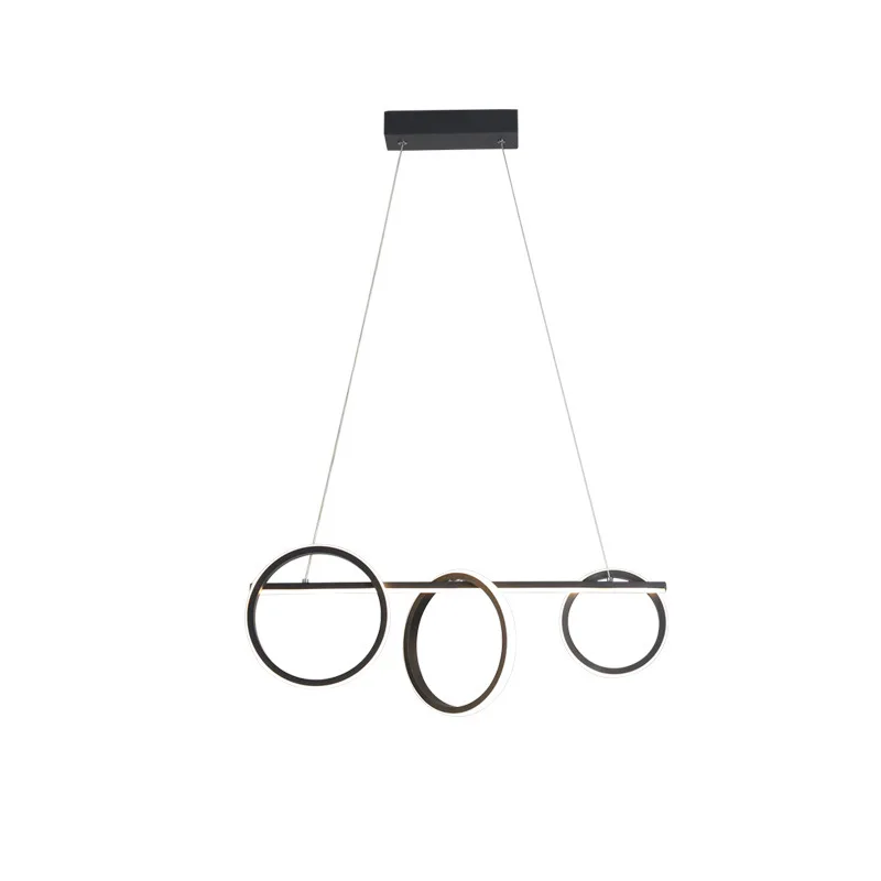 

Modern LED Pendant Light For Kitchen Dining Room Bedroom Living Room Black Circle Hanging Lamp Home Decor Ceiling Fixture WF