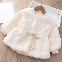 children cute belt jacket for baby girl christmas jacket toddler girl fur coat outwear winter autumn warm velvet woolen overcoat