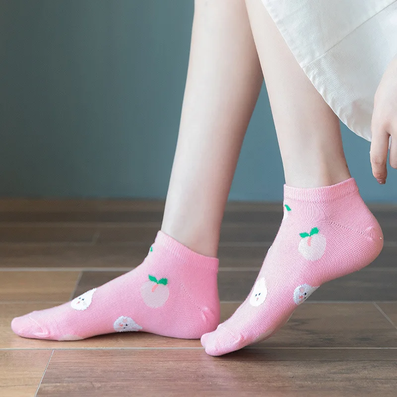 

NEW Street Style Short Fruit Animal Pet Men Women Cute Boat No Show Girls Cherry Funny Socks Happy Cotton Invisible kawaii Socks
