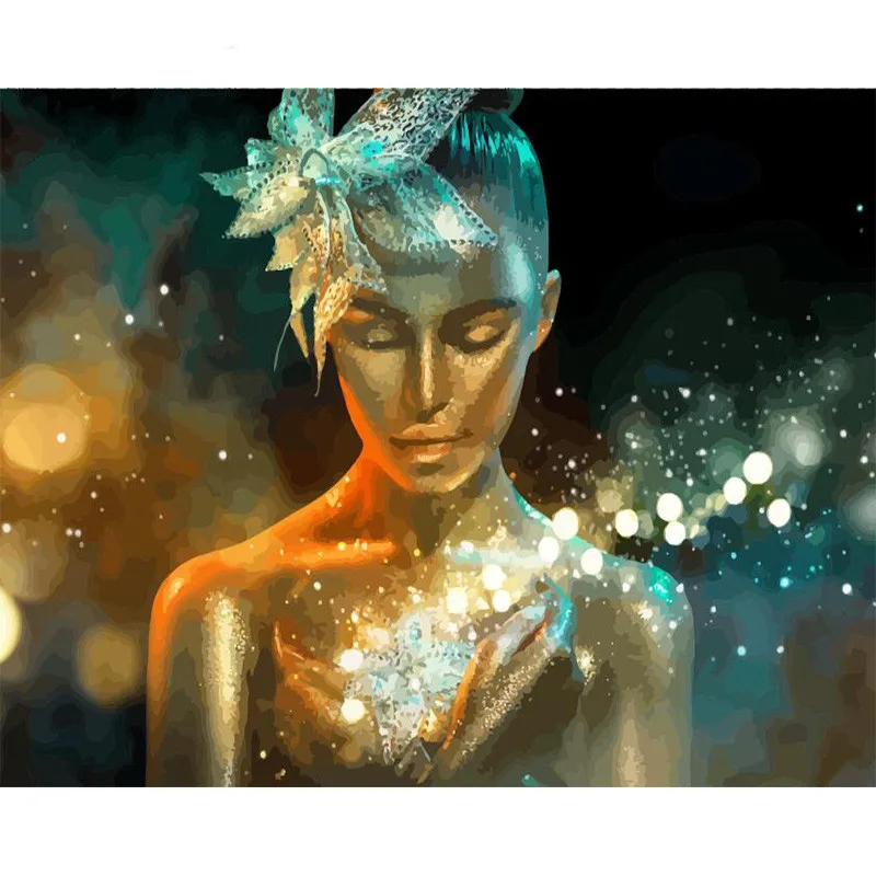 Картина по номеру DIY дропшиппинг большого размера разноцветный светящиеся Люди