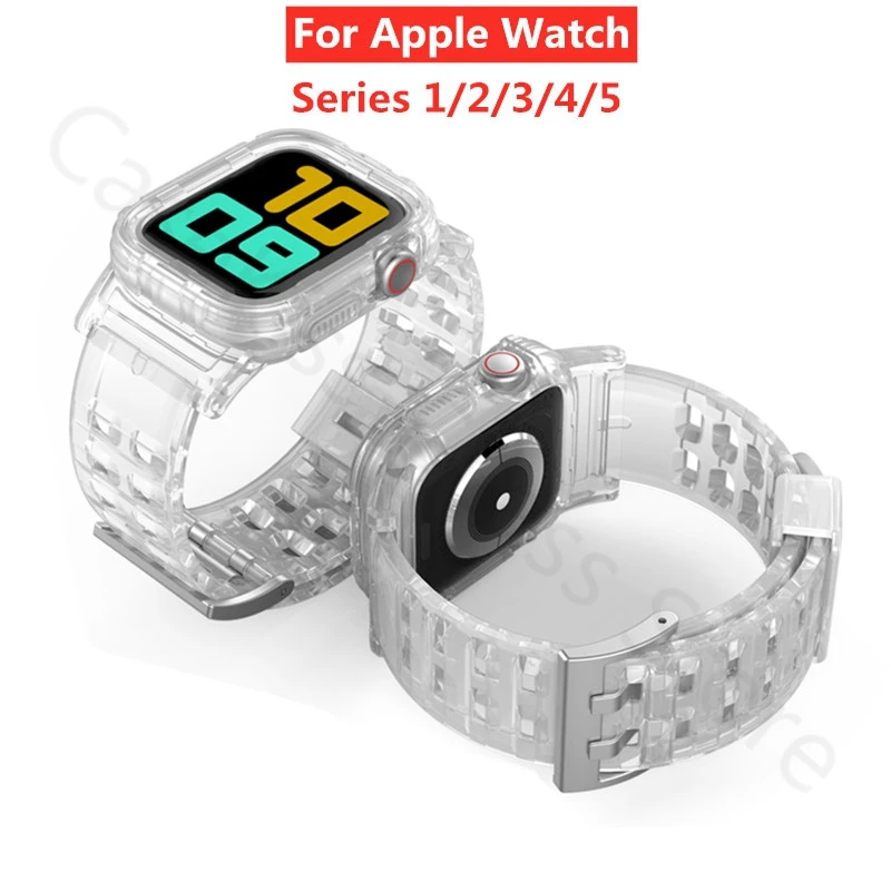 Новейший спортивный ремешок для Apple Watch Series 1 2 3 4 5 мягкий прозрачный резиновый