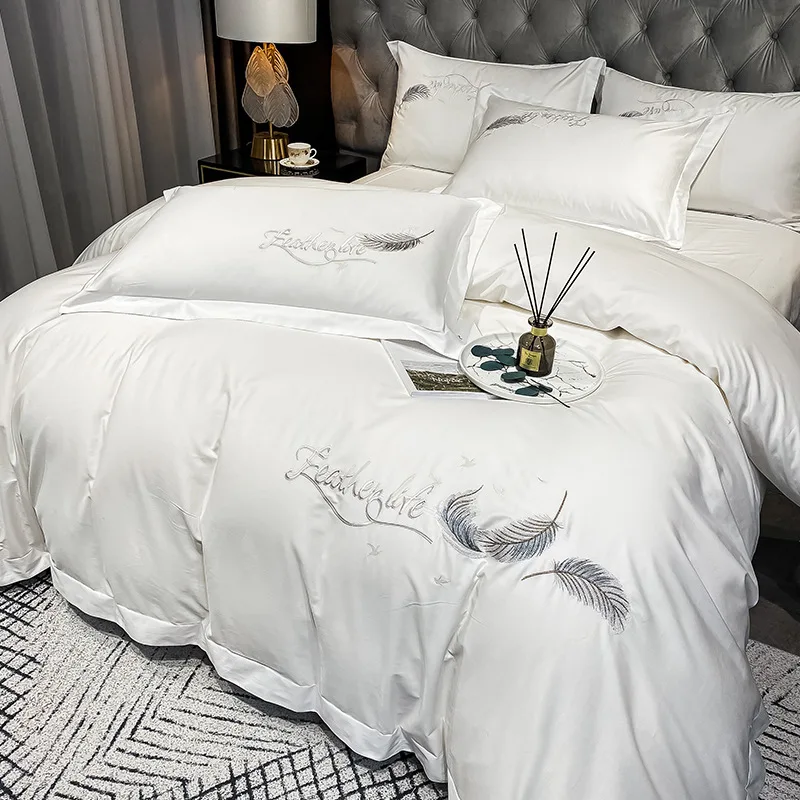 

Luxury Solid color Bedding Sets 100% Cotton Quilt Covers for Home Hotel Single Queen King Size Comforter Cover Sheet Pillowcase