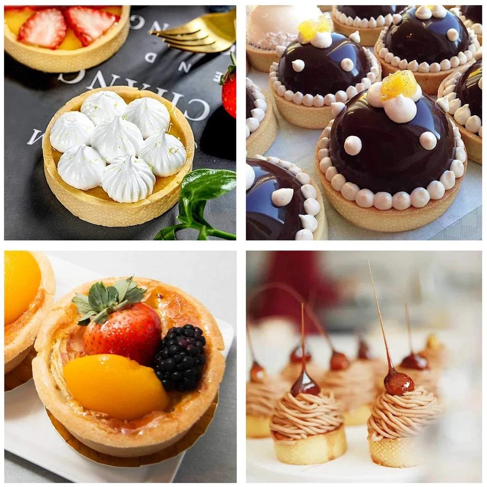 

2/5/10pcs Circular Tart Ring French Dessert Stainless Steel Perforation Fruit Pie Quiche Cake Mousse Mold Kitchen Baking Mould